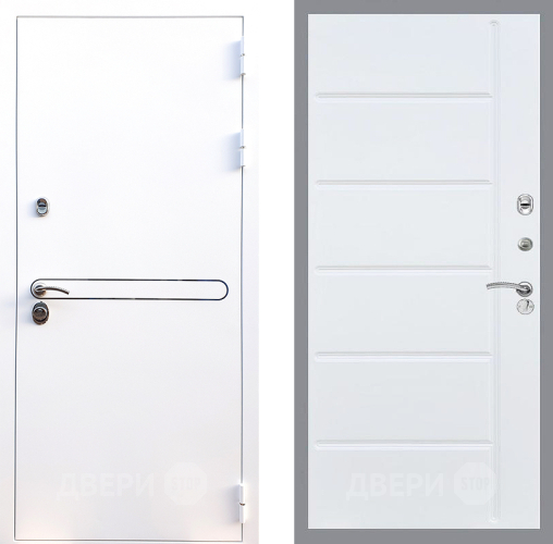 Входная металлическая Дверь Стоп Лайн Вайт ФЛ-102 Белый ясень