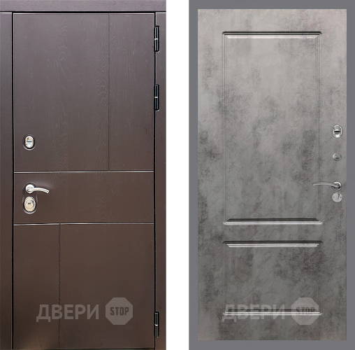 Входная металлическая Дверь Стоп УРБАН ФЛ-117 Бетон темный