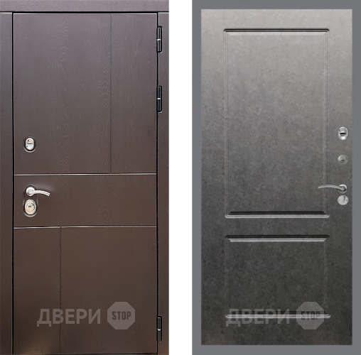 Входная металлическая Дверь Стоп УРБАН ФЛ-117 Штукатурка графит