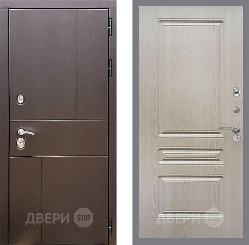 Входная металлическая Дверь Стоп УРБАН ФЛ-243 Беленый дуб