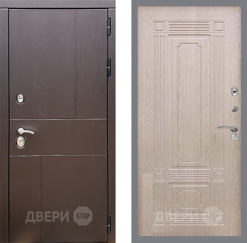 Входная металлическая Дверь Стоп УРБАН ФЛ-2 Беленый дуб