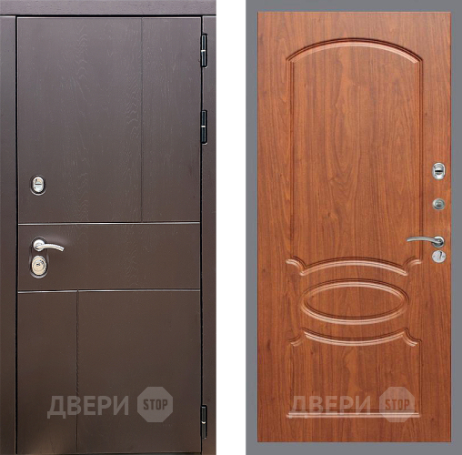 Входная металлическая Дверь Стоп УРБАН ФЛ-128 Береза мореная