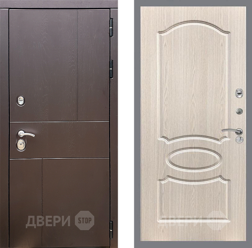 Входная металлическая Дверь Стоп УРБАН ФЛ-128 Беленый дуб