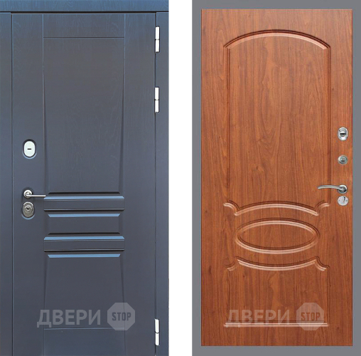 Входная металлическая Дверь Стоп ПЛАТИНУМ ФЛ-128 Береза мореная