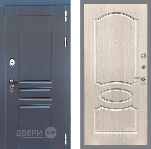 Входная металлическая Дверь Стоп ПЛАТИНУМ ФЛ-128 Беленый дуб