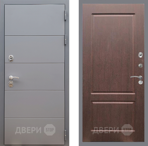 Входная металлическая Дверь Стоп АРТ ГРАФИТ ФЛ-117 Орех премиум