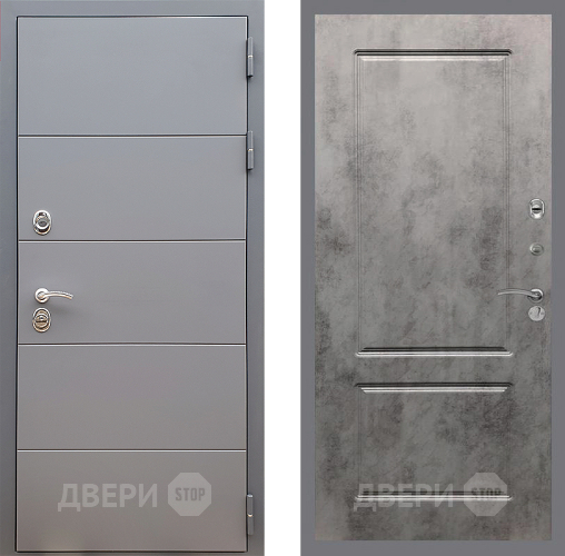 Входная металлическая Дверь Стоп АРТ ГРАФИТ ФЛ-117 Бетон темный