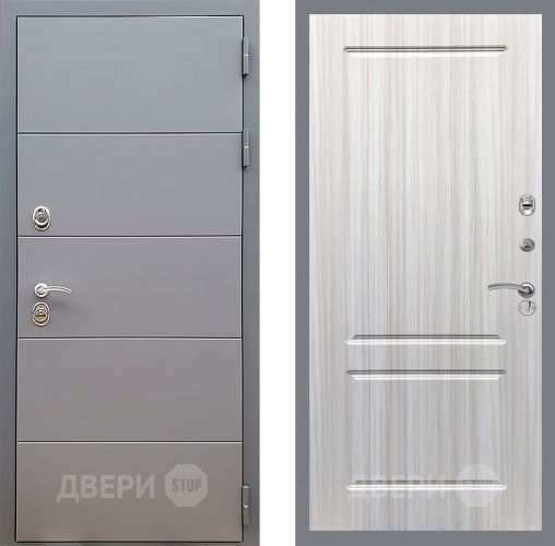 Входная металлическая Дверь Стоп АРТ ГРАФИТ ФЛ-117 Сандал белый