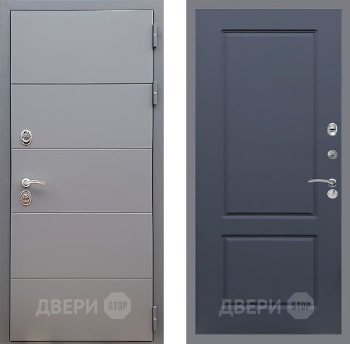 Входная металлическая Дверь Стоп АРТ ГРАФИТ ФЛ-117 Силк титан