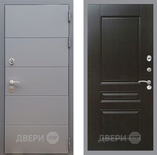 Входная металлическая Дверь Стоп АРТ ГРАФИТ ФЛ-243 Венге
