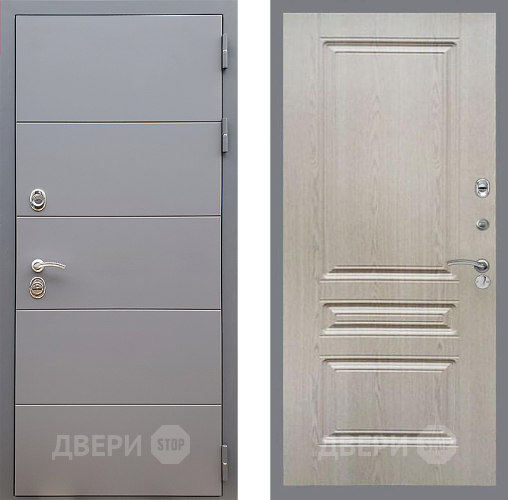 Входная металлическая Дверь Стоп АРТ ГРАФИТ ФЛ-243 Беленый дуб