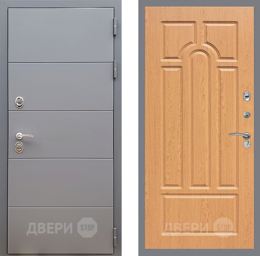 Входная металлическая Дверь Стоп АРТ ГРАФИТ ФЛ-58 Дуб
