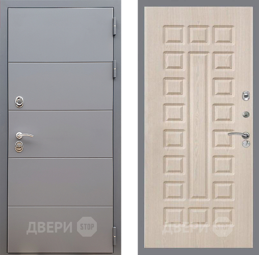 Входная металлическая Дверь Стоп АРТ ГРАФИТ ФЛ-183 Беленый дуб