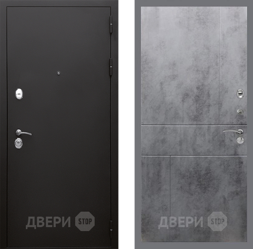 Входная металлическая Дверь Стоп КЛАССИК Шагрень ФЛ-290 Бетон темный