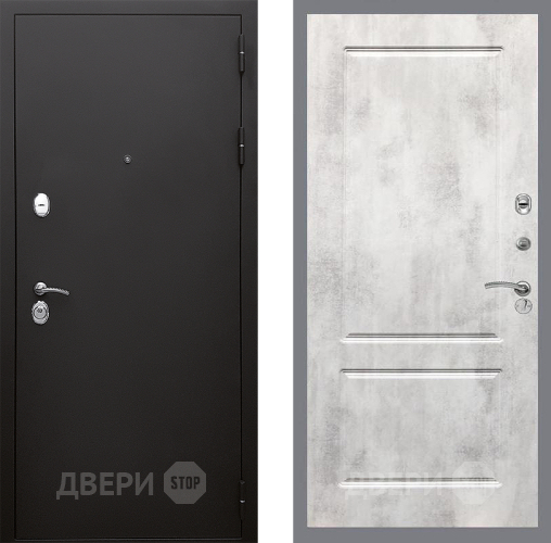 Входная металлическая Дверь Стоп КЛАССИК Шагрень ФЛ-117 Бетон светлый