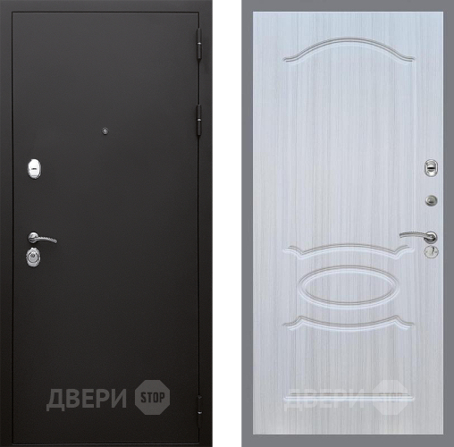 Входная металлическая Дверь Стоп КЛАССИК Шагрень ФЛ-128 Сандал белый