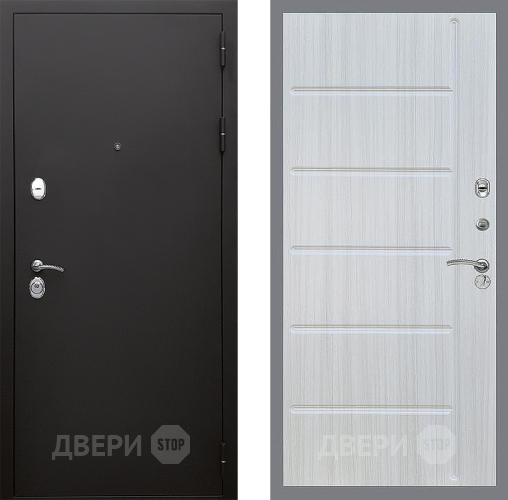 Входная металлическая Дверь Стоп КЛАССИК Шагрень ФЛ-102 Сандал белый