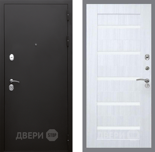 Входная металлическая Дверь Стоп КЛАССИК Шагрень СБ-14 Сандал белый