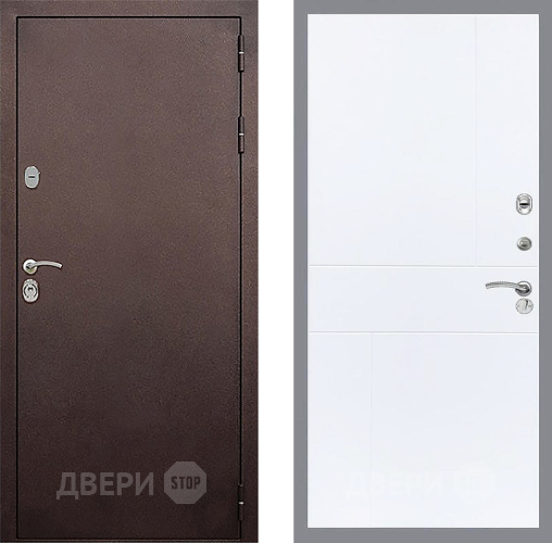 Входная металлическая Дверь Стоп КЛАССИК Медь ФЛ-290 Силк Сноу