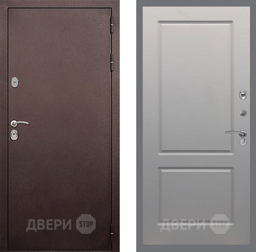Входная металлическая Дверь Стоп КЛАССИК Медь ФЛ-117 Грей софт