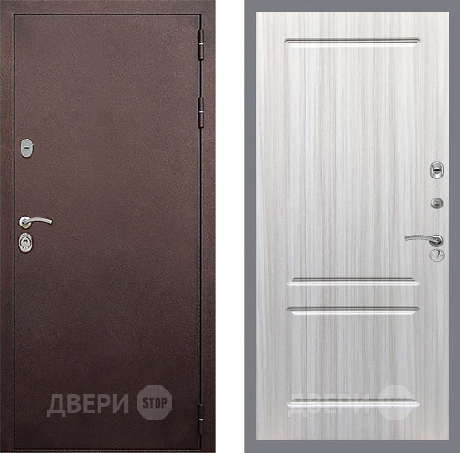 Входная металлическая Дверь Стоп КЛАССИК Медь ФЛ-117 Сандал белый