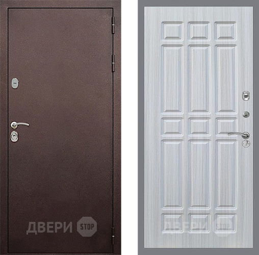 Входная металлическая Дверь Стоп КЛАССИК Медь ФЛ-33 Сандал белый