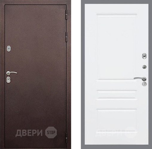 Дверь Стоп КЛАССИК Медь ФЛ-243 Силк Сноу