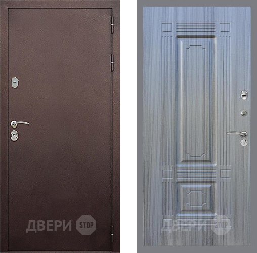 Входная металлическая Дверь Стоп КЛАССИК Медь ФЛ-2 Сандал грей