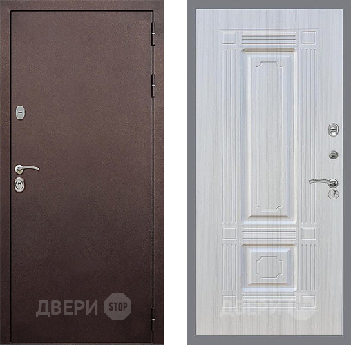 Входная металлическая Дверь Стоп КЛАССИК Медь ФЛ-2 Сандал белый
