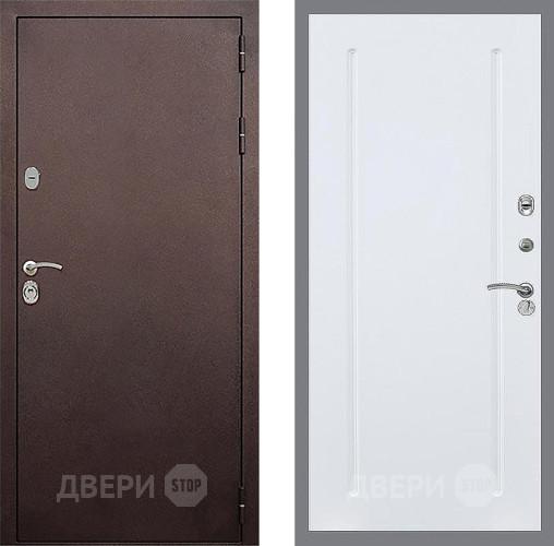 Входная металлическая Дверь Стоп КЛАССИК Медь ФЛ-68 Силк Сноу