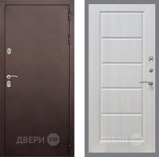Входная металлическая Дверь Стоп КЛАССИК Медь ФЛ-39 Лиственница беж