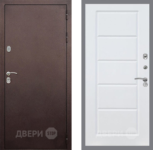 Входная металлическая Дверь Стоп КЛАССИК Медь ФЛ-39 Силк Сноу