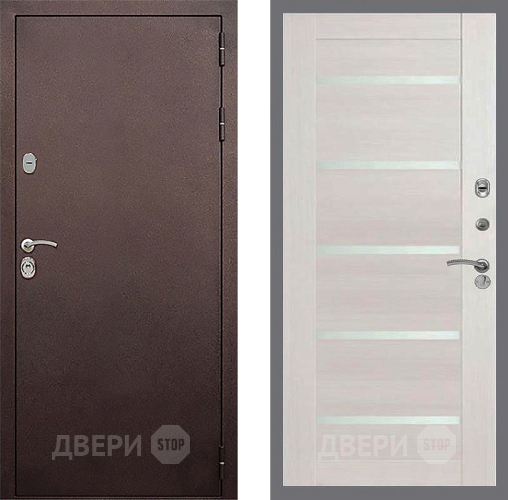 Входная металлическая Дверь Стоп КЛАССИК Медь СБ-14 Лиственница беж