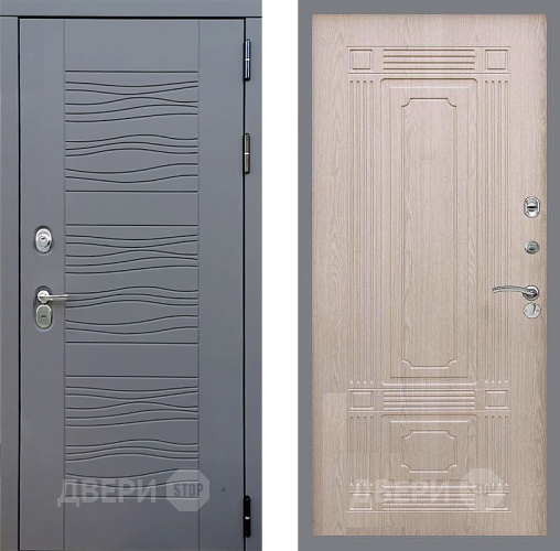 Входная металлическая Дверь Стоп СКАНДИ ФЛ-2 Беленый дуб