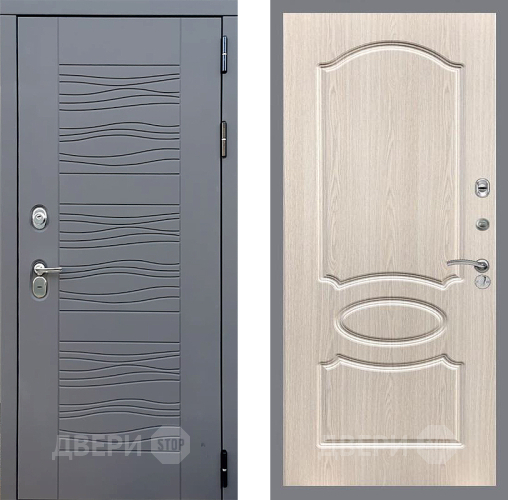 Входная металлическая Дверь Стоп СКАНДИ ФЛ-128 Беленый дуб