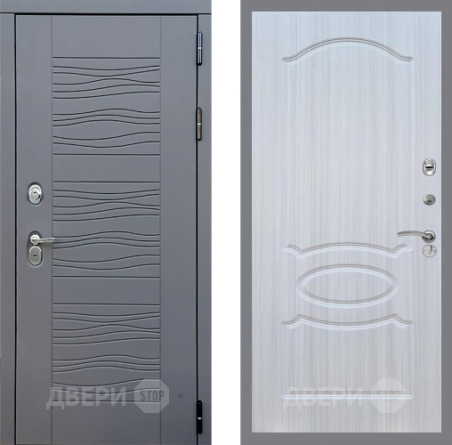 Входная металлическая Дверь Стоп СКАНДИ ФЛ-128 Сандал белый