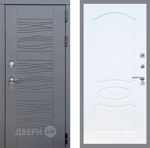 Входная металлическая Дверь Стоп СКАНДИ ФЛ-128 Белый ясень