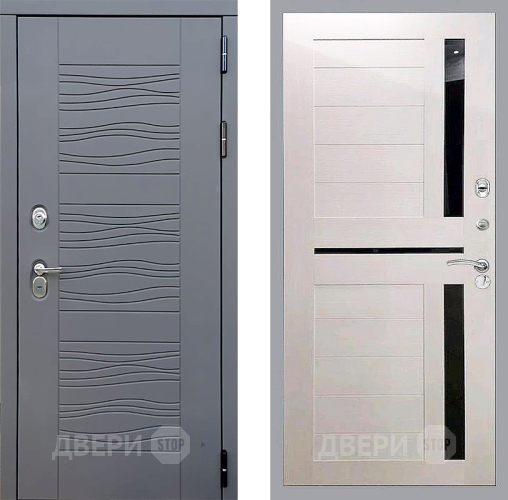 Входная металлическая Дверь Стоп СКАНДИ СБ-18 Лиственница беж