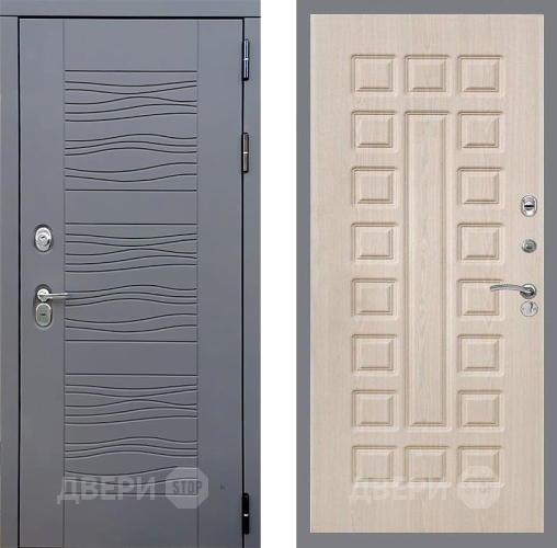 Входная металлическая Дверь Стоп СКАНДИ ФЛ-183 Беленый дуб