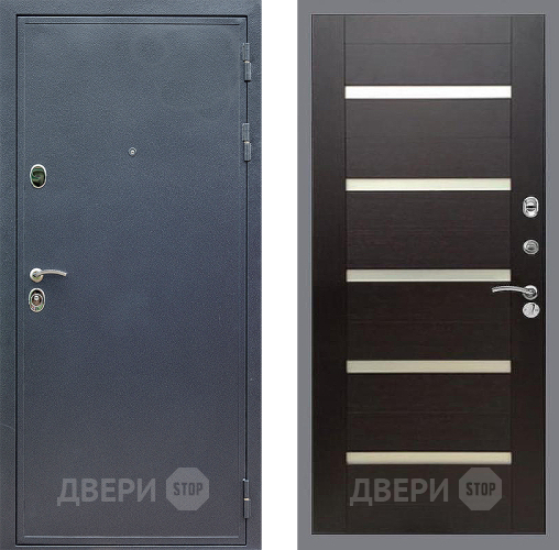Входная металлическая Дверь Стоп СИЛЬВЕР СБ-14 венге поперечный