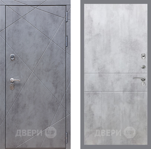 Входная металлическая Дверь Стоп Лучи ФЛ-290 Бетон светлый