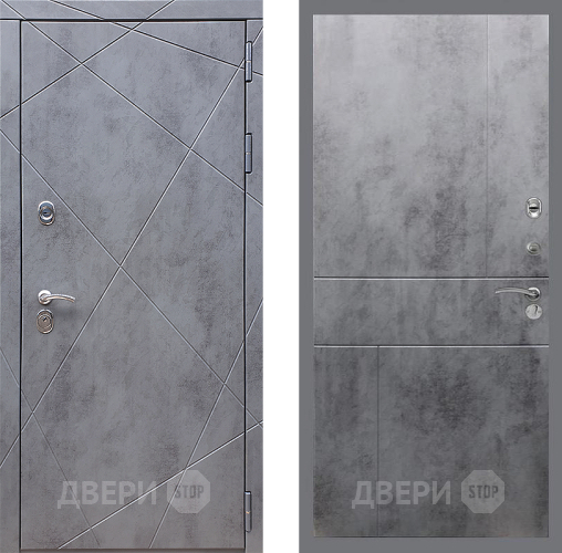 Входная металлическая Дверь Стоп Лучи ФЛ-290 Бетон темный