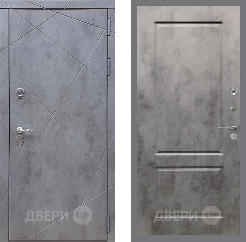 Входная металлическая Дверь Стоп Лучи ФЛ-117 Бетон темный