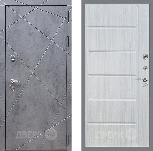 Входная металлическая Дверь Стоп Лучи ФЛ-102 Сандал белый