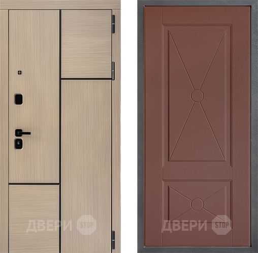 Входная металлическая Дверь Дверной континент ДК-14 ФЛ-617 Ясень шоколадный