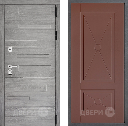 Входная металлическая Дверь Дверной континент ДК-10 ФЛ-617 Ясень шоколадный