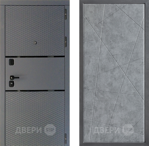 Входная металлическая Дверь Дверной континент Диамант Дизайн ФЛ-655 Бетон серый