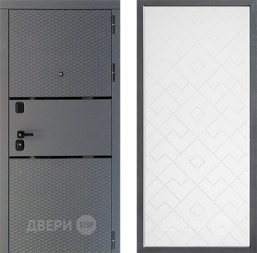 Входная металлическая Дверь Дверной континент Диамант Дизайн ФЛ-Тиффани Белый софт