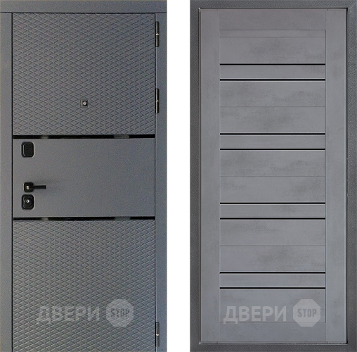 Входная металлическая Дверь Дверной континент Диамант Дизайн ФЛ-49 Бетон серый