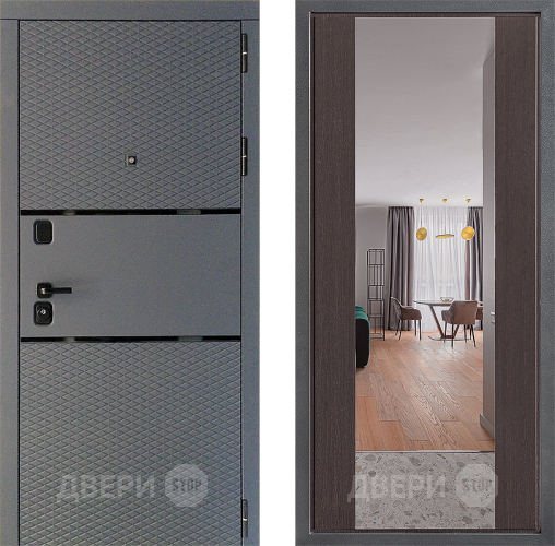 Входная металлическая Дверь Дверной континент Диамант Дизайн ФЛЗ-1 Зеркало Венге